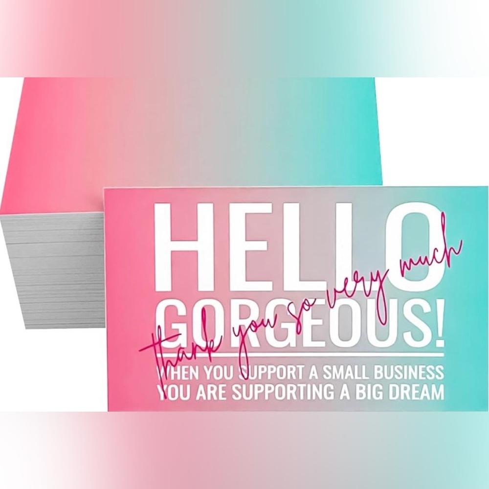 (50) Thank You Cards Hello Gorgeous
